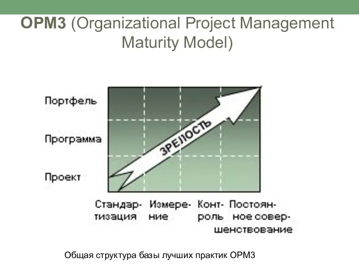 OPM3 (Organizational Project Management Maturity Model) Общая структура базы лучших практик OPM3