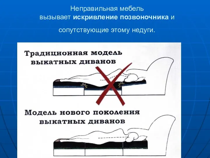 Неправильная мебель вызывает искривление позвоночника и сопутствующие этому недуги.