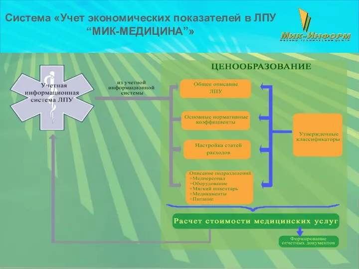 Система «Учет экономических показателей в ЛПУ “МИК-МЕДИЦИНА”»