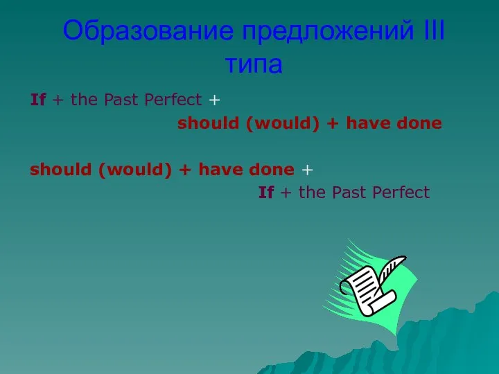Образование предложений III типа If + the Past Perfect + should