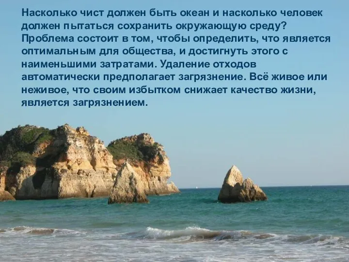 Насколько чист должен быть океан и насколько человек должен пытаться сохранить