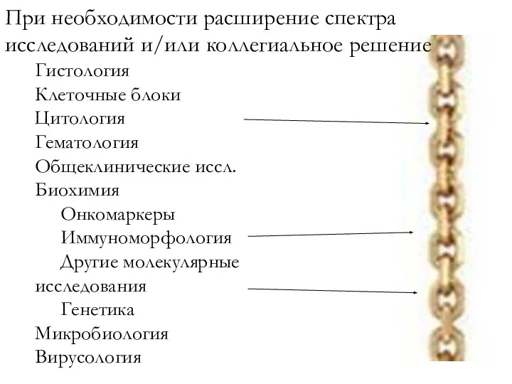 Гистология Клеточные блоки Цитология Гематология Общеклинические иссл. Биохимия Онкомаркеры Иммуноморфология Другие