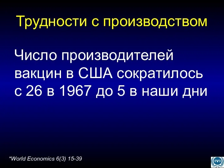 Трудности с производством Число производителей вакцин в США сократилось с 26