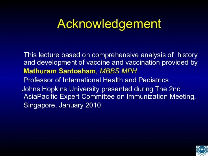 Acknowledgement This lecture based on comprehensive analysis of history and development