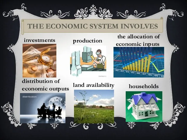 The economic system involves investments production the allocation of economic inputs