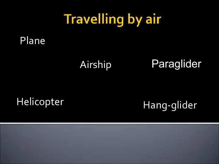 Plane Helicopter Airship Hang-glider Paraglider