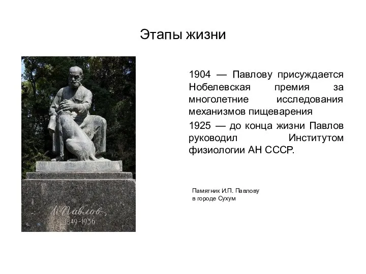 1904 — Павлову присуждается Нобелевская премия за многолетние исследования механизмов пищеварения