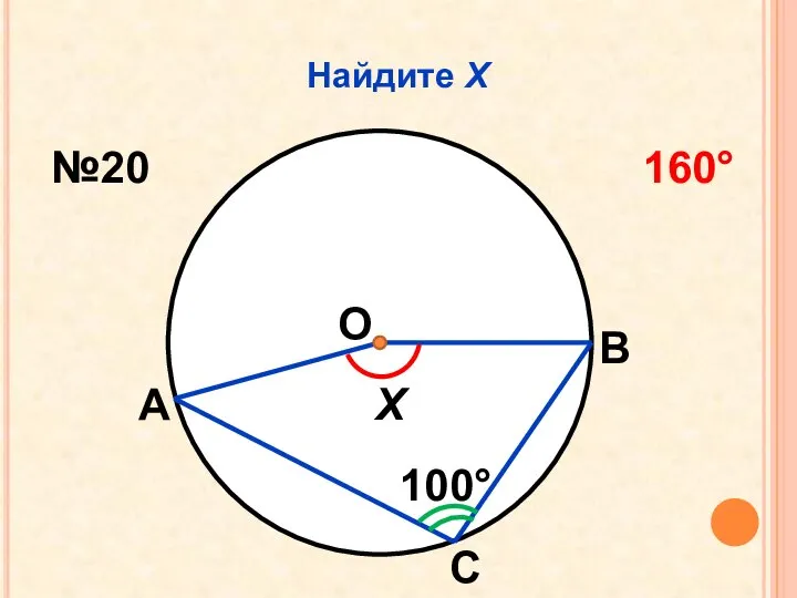 Найдите Х О 100 Х А В С №20 160