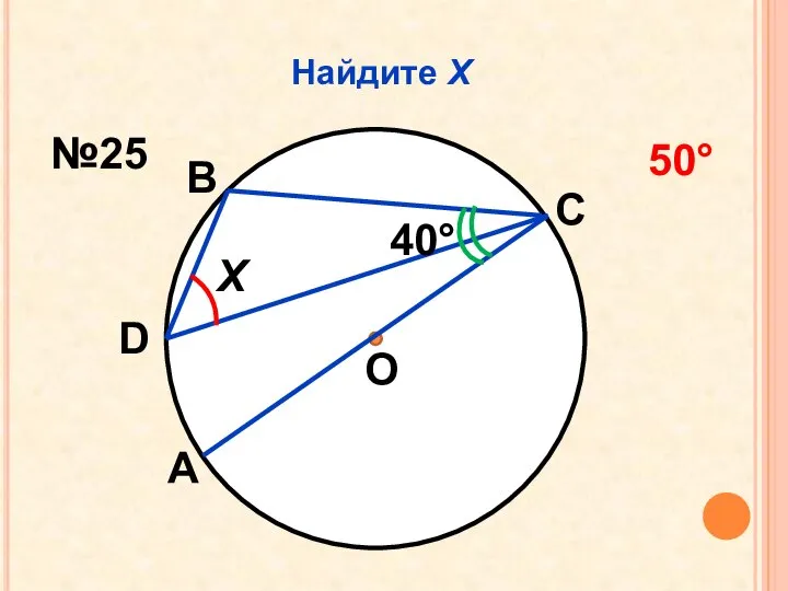 Найдите Х Х О 40 А D В С №25 50