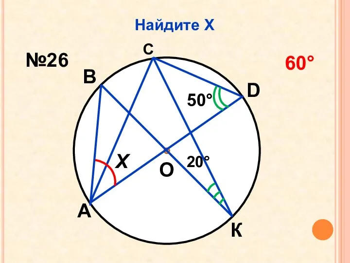 Найдите Х В К А D О С Х 50 20 №26 60