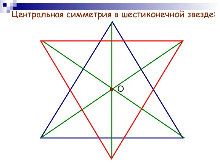 Центральная симметрия в шестиконечной звезде: О