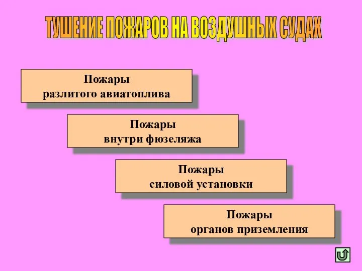 ТУШЕНИЕ ПОЖАРОВ НА ВОЗДУШНЫХ СУДАХ Пожары разлитого авиатоплива Пожары внутри фюзеляжа