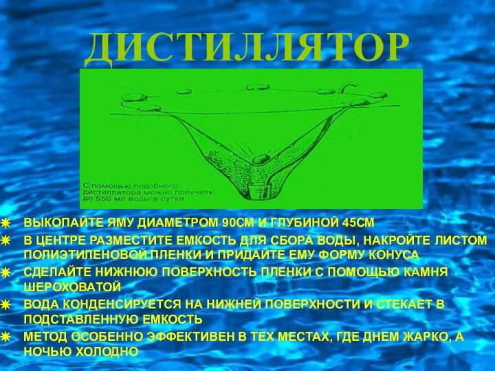 ДИСТИЛЛЯТОР ВЫКОПАЙТЕ ЯМУ ДИАМЕТРОМ 90СМ И ГЛУБИНОЙ 45СМ В ЦЕНТРЕ РАЗМЕСТИТЕ