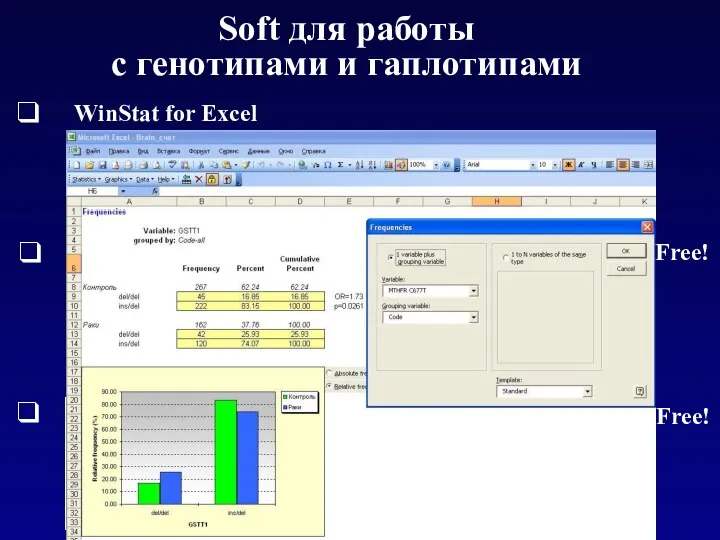 Soft для работы с генотипами и гаплотипами WinStat for Excel Free! Free!