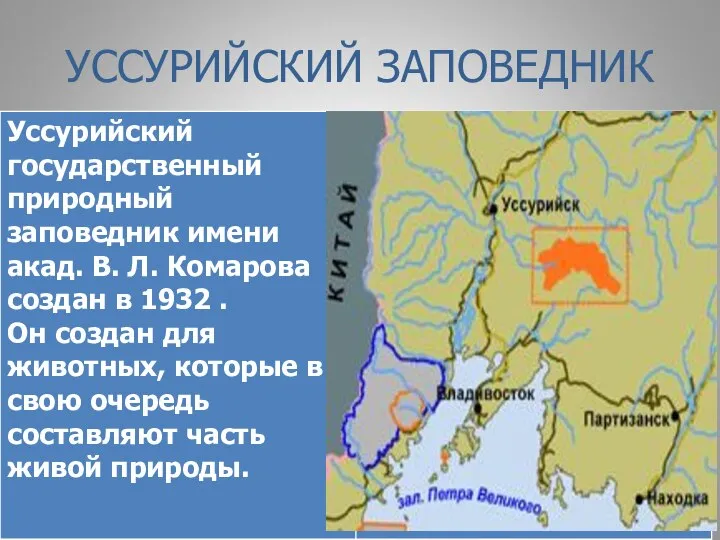 УССУРИЙСКИЙ ЗАПОВЕДНИК