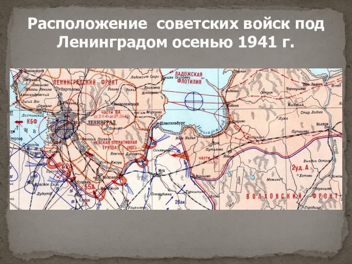 Расположение советских войск под Ленинградом осенью 1941 г.