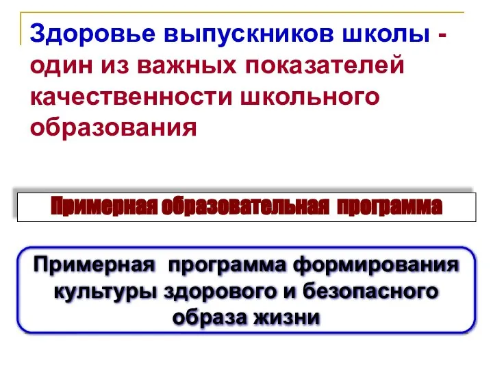 Примерная образовательная программа Примерная программа формирования культуры здорового и безопасного образа