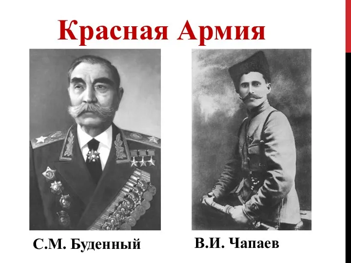 Красная Армия С.М. Буденный В.И. Чапаев