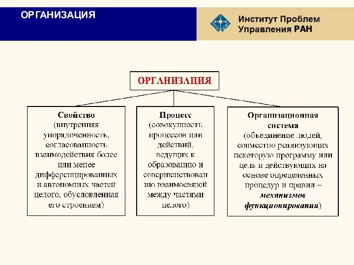 ОРГАНИЗАЦИЯ