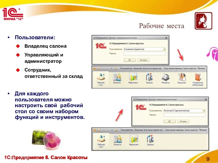 1С:Предприятие 8. Салон красоты 1С:Предприятие 8. Салон Красоты Пользователи: Владелец салона