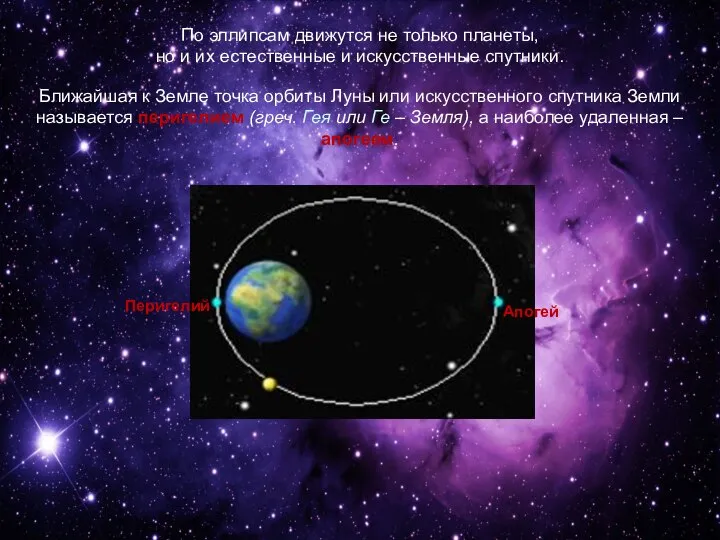 По эллипсам движутся не только планеты, но и их естественные и