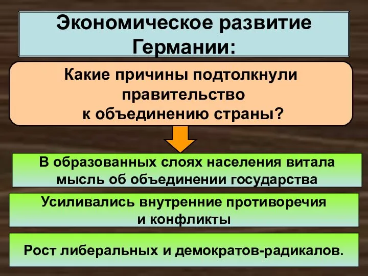 Экономическое развитие Германии: Какие причины подтолкнули правительство к объединению страны? В