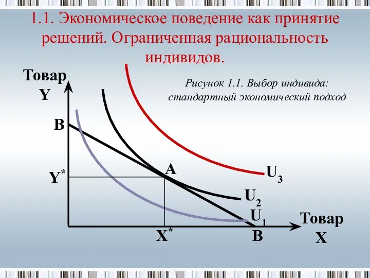 1.1. Экономическое поведение как принятие решений. Ограниченная рациональность индивидов. Товар Y