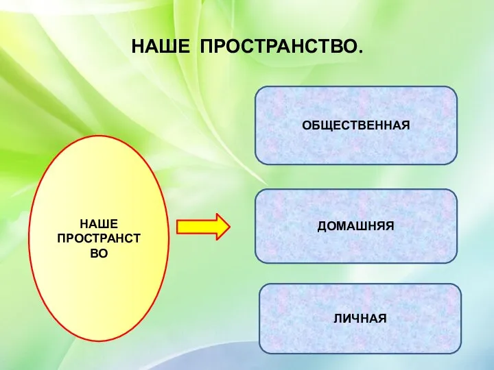 НАШЕ ПРОСТРАНСТВО. НАШЕ ПРОСТРАНСТВО ОБЩЕСТВЕННАЯ ДОМАШНЯЯ ЛИЧНАЯ