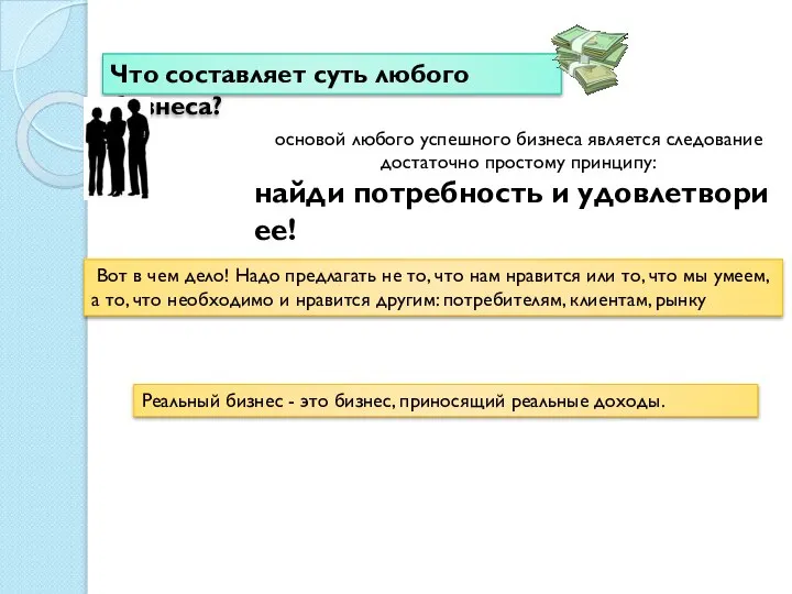 Что составляет суть любого бизнеса? Вот в чем дело! Надо предлагать