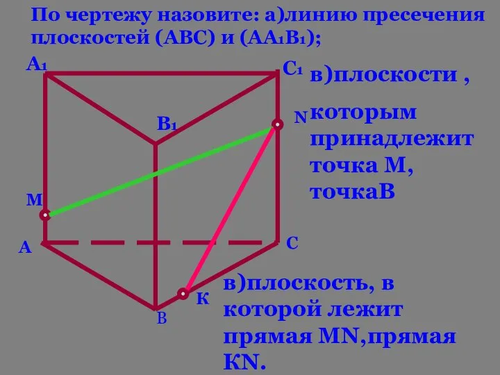 А В С А1 В1 С1 М К N По чертежу