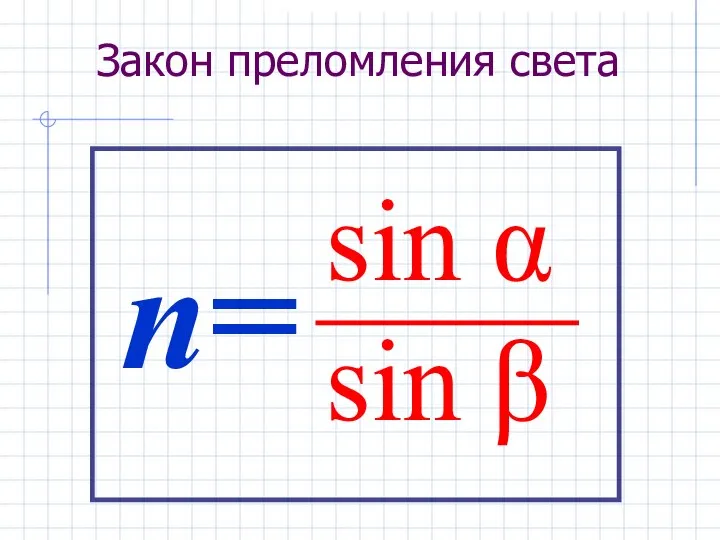 Закон преломления света