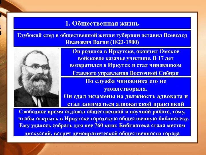 4.4.14 1. Общественная жизнь Глубокий след в общественной жизни губернии оставил