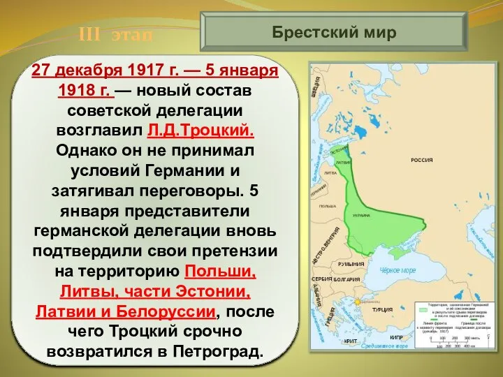 Брестский мир 27 декабря 1917 г. — 5 января 1918 г.