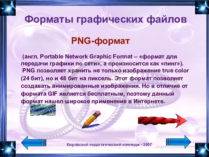 Кировский педагогический колледж - 2007 (англ. Portable Network Graphic Format –