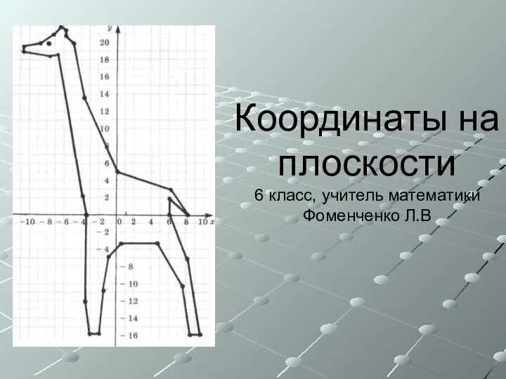 Координаты на плоскости 6 класс, учитель математики Фоменченко Л.В