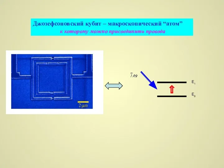 E0 Джозефсоновский кубит – макроскопический “атом” к которому можно присоединить провода
