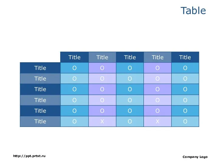 http://ppt.prtxt.ru Company Logo Table