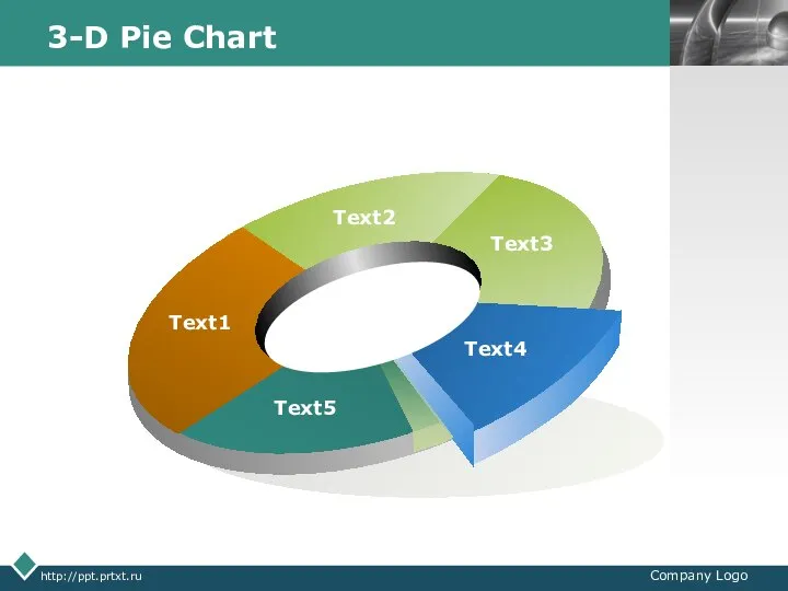 http://ppt.prtxt.ru Company Logo 3-D Pie Chart