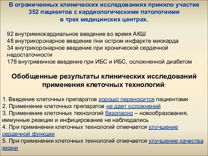 В ограниченных клинических исследованиях приняло участие 352 пациентов с кардиологическими патологиями