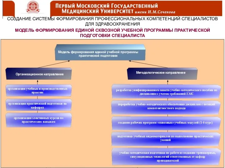 СОЗДАНИЕ СИСТЕМЫ ФОРМИРОВАНИЯ ПРОФЕССИОНАЛЬНЫХ КОМПЕТЕНЦИЙ СПЕЦИАЛИСТОВ ДЛЯ ЗДРАВООХРАНЕНИЯ МОДЕЛЬ ФОРМИРОВАНИЯ ЕДИНОЙ