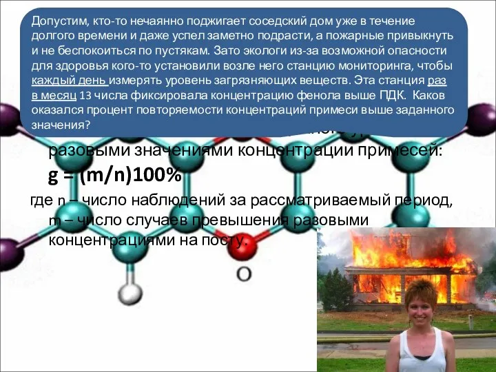 К единичным индексам относятся: Повторяемость (g) концентраций примеси в воздухе выше