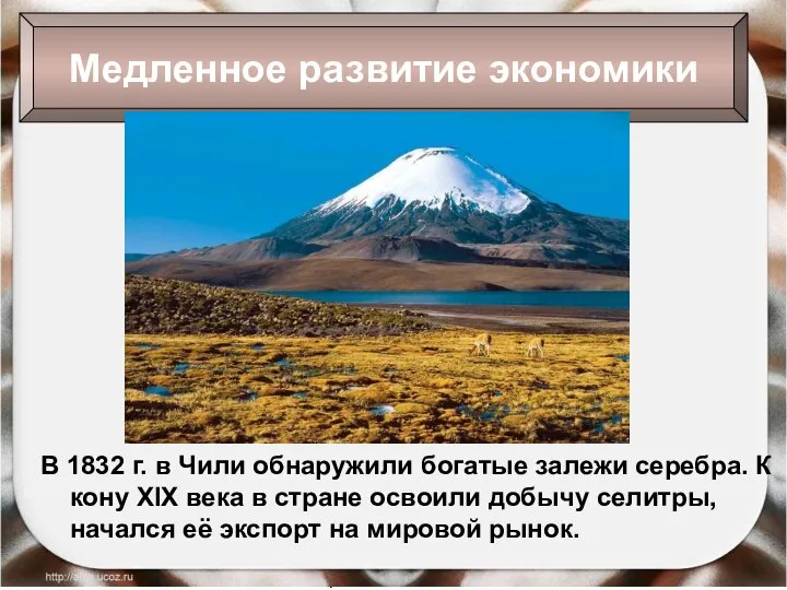 09/01/2023 Антоненкова Анжелика Викторовна В 1832 г. в Чили обнаружили богатые