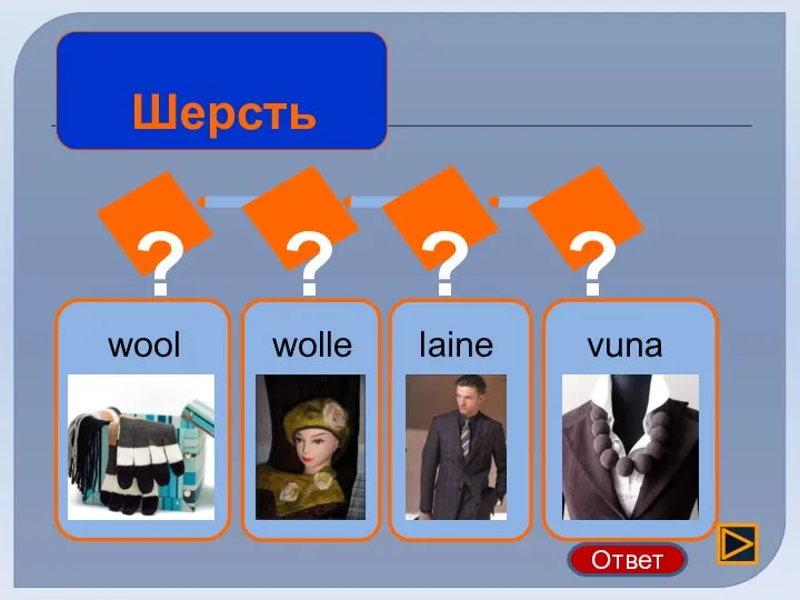 l ? ? ? ? Шерсть Ответ wool wolle laine vuna