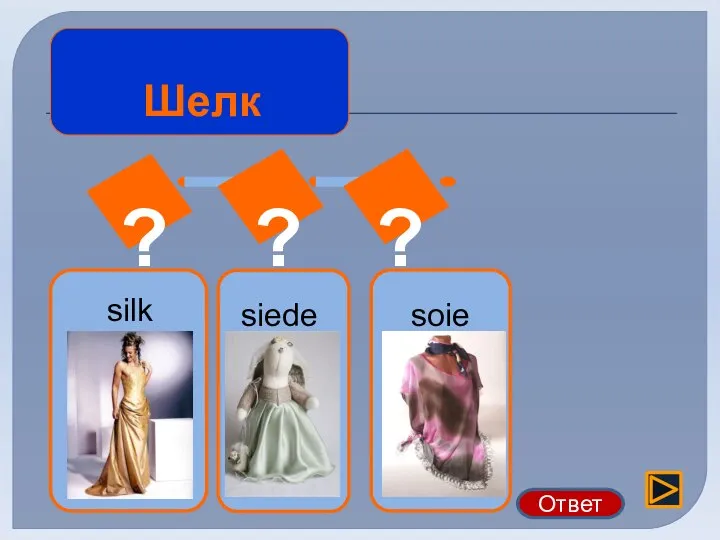 ? ? ? Шелк Ответ silk siede soie