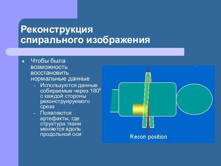 Реконструкция спирального изображения Чтобы была возможность восстановить нормальные данные Используются данные