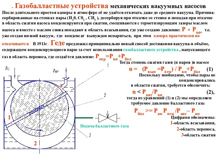 . Газобалластные устройства механических вакуумных насосов После длительного простоя камеры в