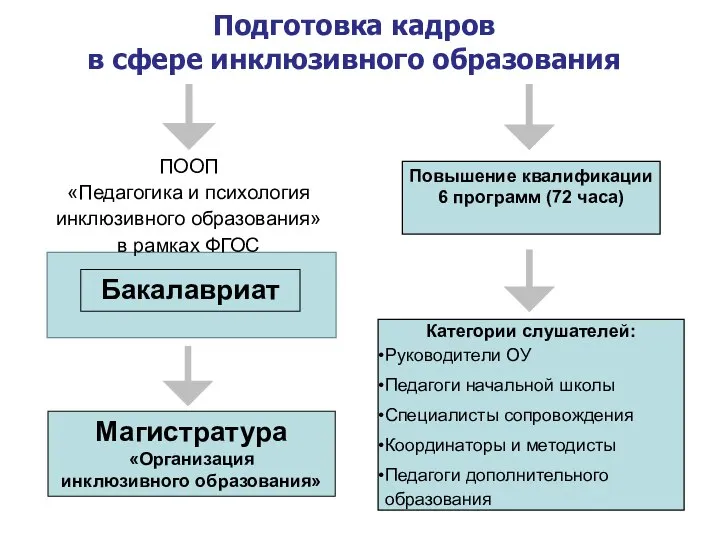 Подготовка кадров в сфере инклюзивного образования ПООП «Педагогика и психология инклюзивного