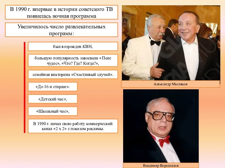 В 1990 г. впервые в истории советского ТВ появилась ночная программа