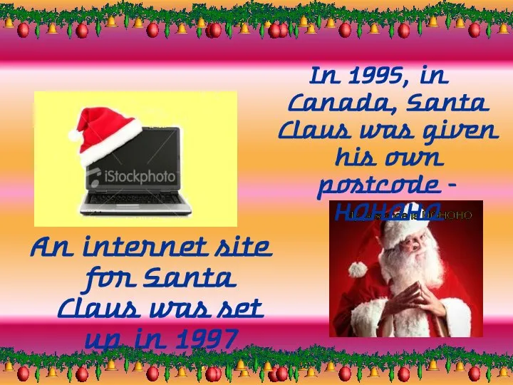 My postcode is HOHOHO An internet site for Santa Claus was