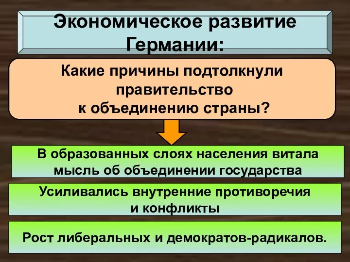 Экономическое развитие Германии: Какие причины подтолкнули правительство к объединению страны? В